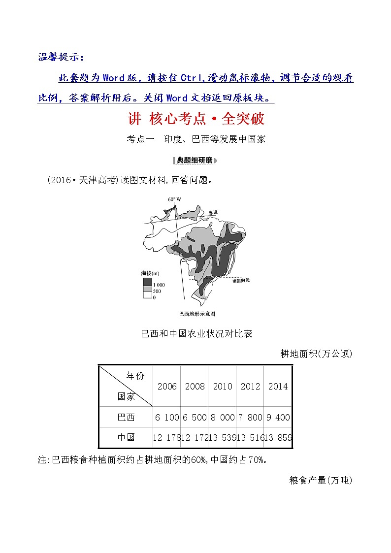 2021版高考地理核心讲练答一轮复习鲁教通用版（课件+核心考点+课时提升作业）：第13单元世界地理 第2讲01