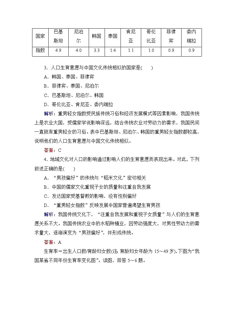 2021年湘教版高中地理必修2 第1章 人口与环境 第4节 地域文化与人口 课件02
