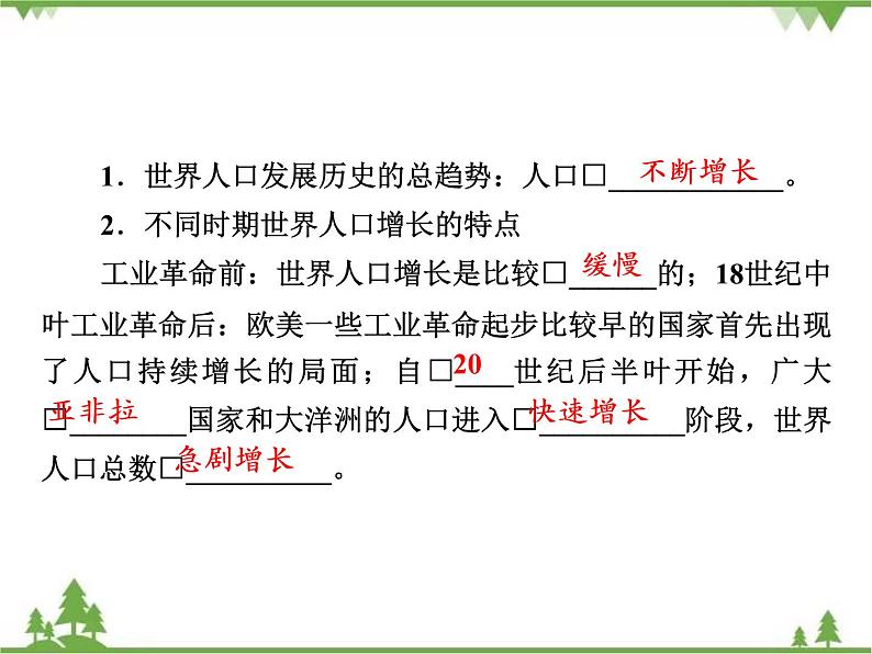 春中图版高中地理必修2 第1章 第1节 人口的增长模式及地区分布 PPt课件+试卷06