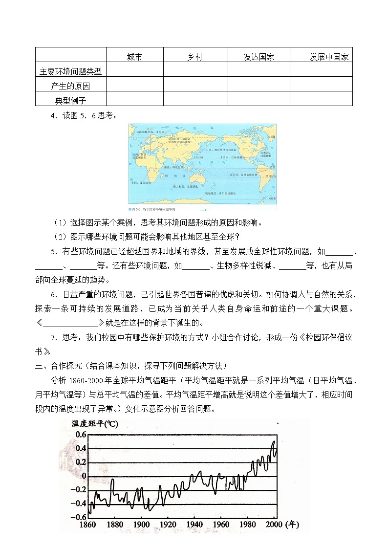 最新高中地理必修第二册：第五章人类面临的主要环境问题 导学案03