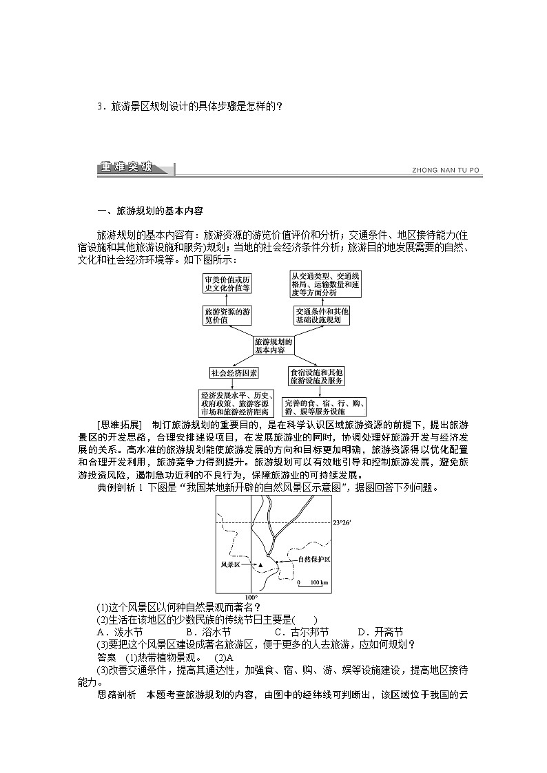 高中地理人教版选修3学案 4.1 旅游规划02