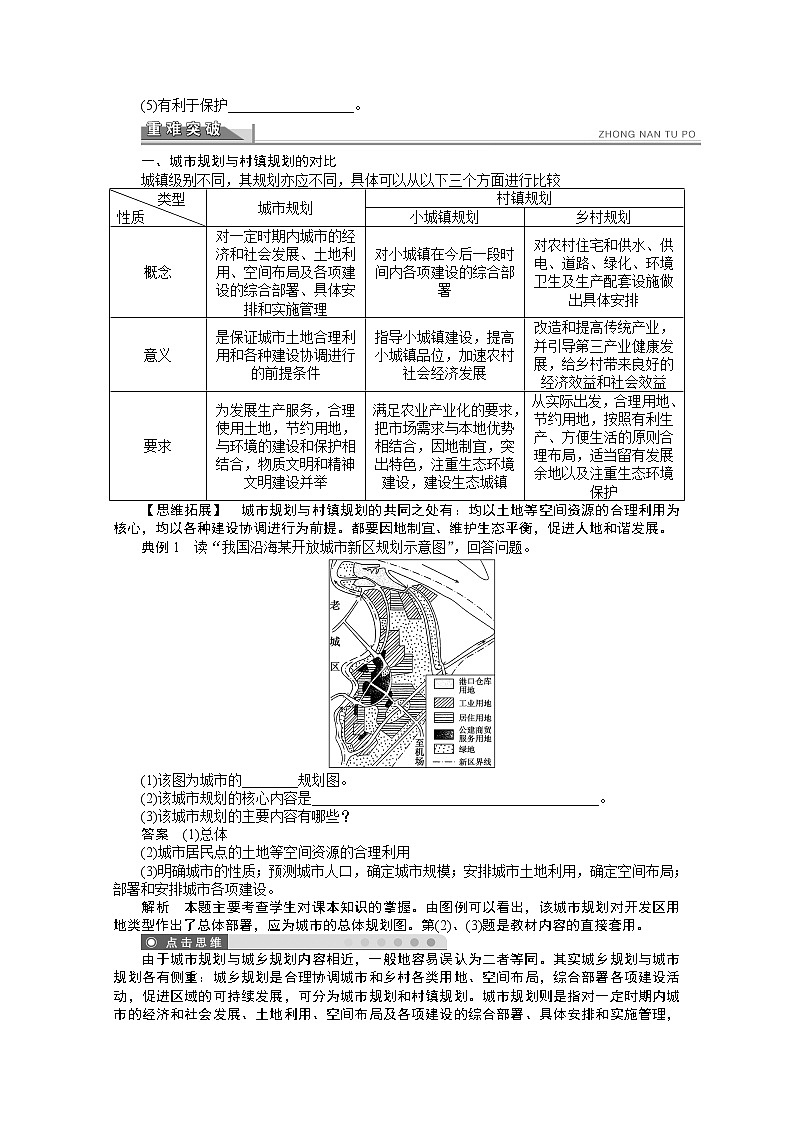 高中地理人教版选修4学案 3.1 城乡规划的内容及意义02