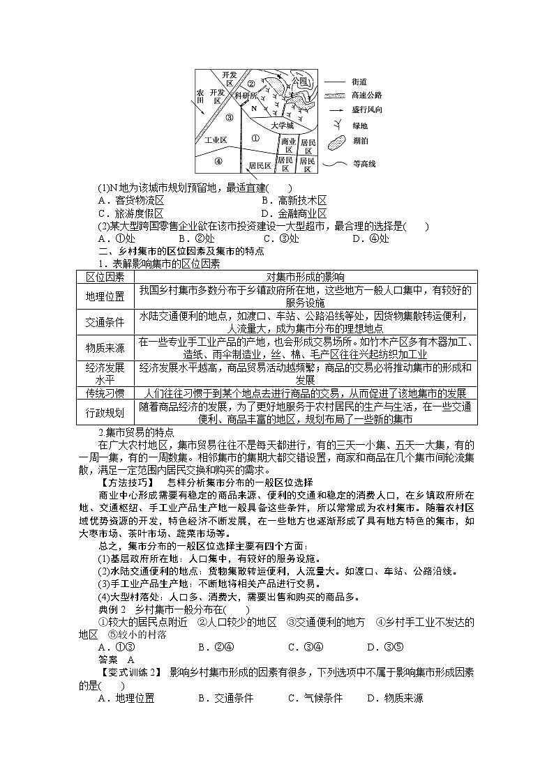 高中地理人教版选修4学案 4.2 城乡商业与生活环境03