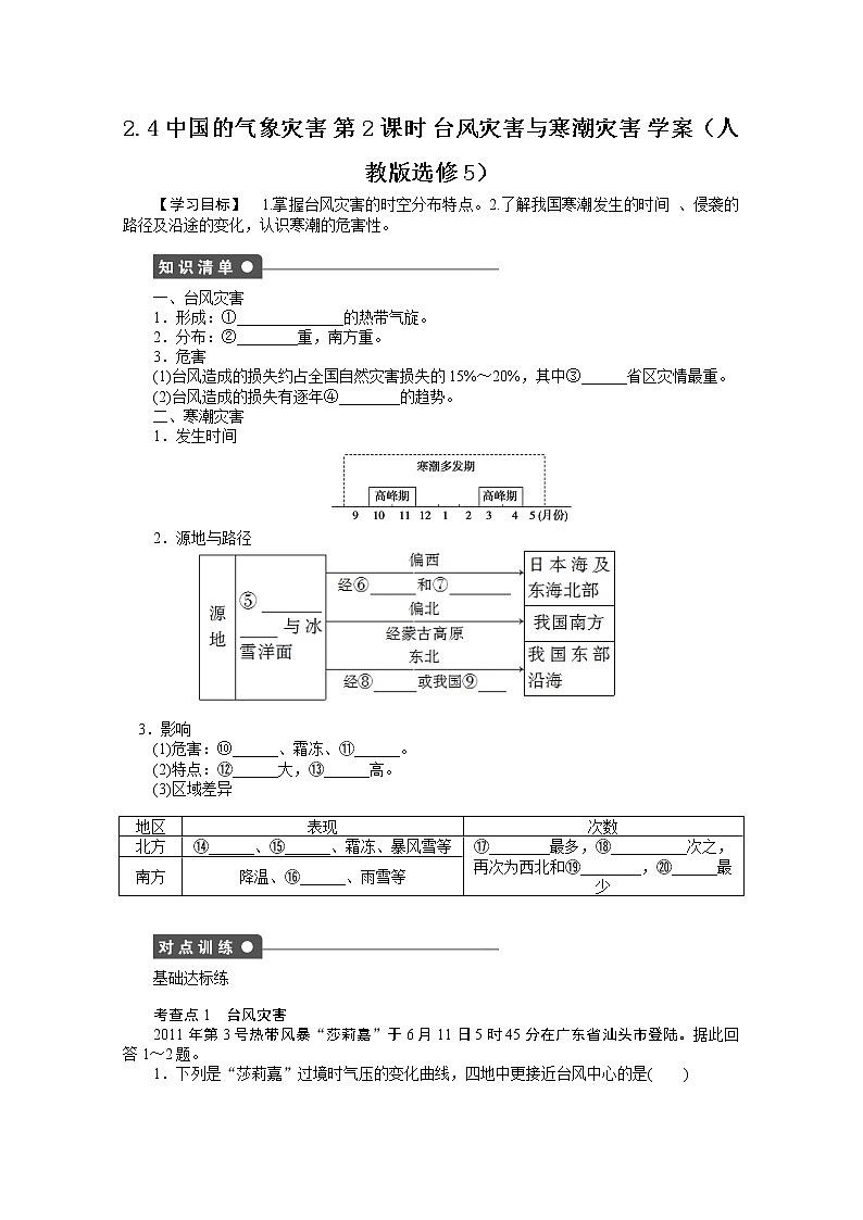 高中地理人教版选修5学案 2.4 中国的气象灾害 第2课时01