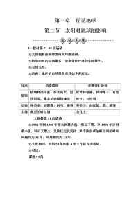 地理必修1第二节 太阳对地球的影响同步训练题