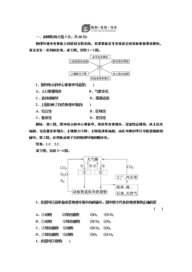 人教版高中地理必修一第五章 章末小结与测评01