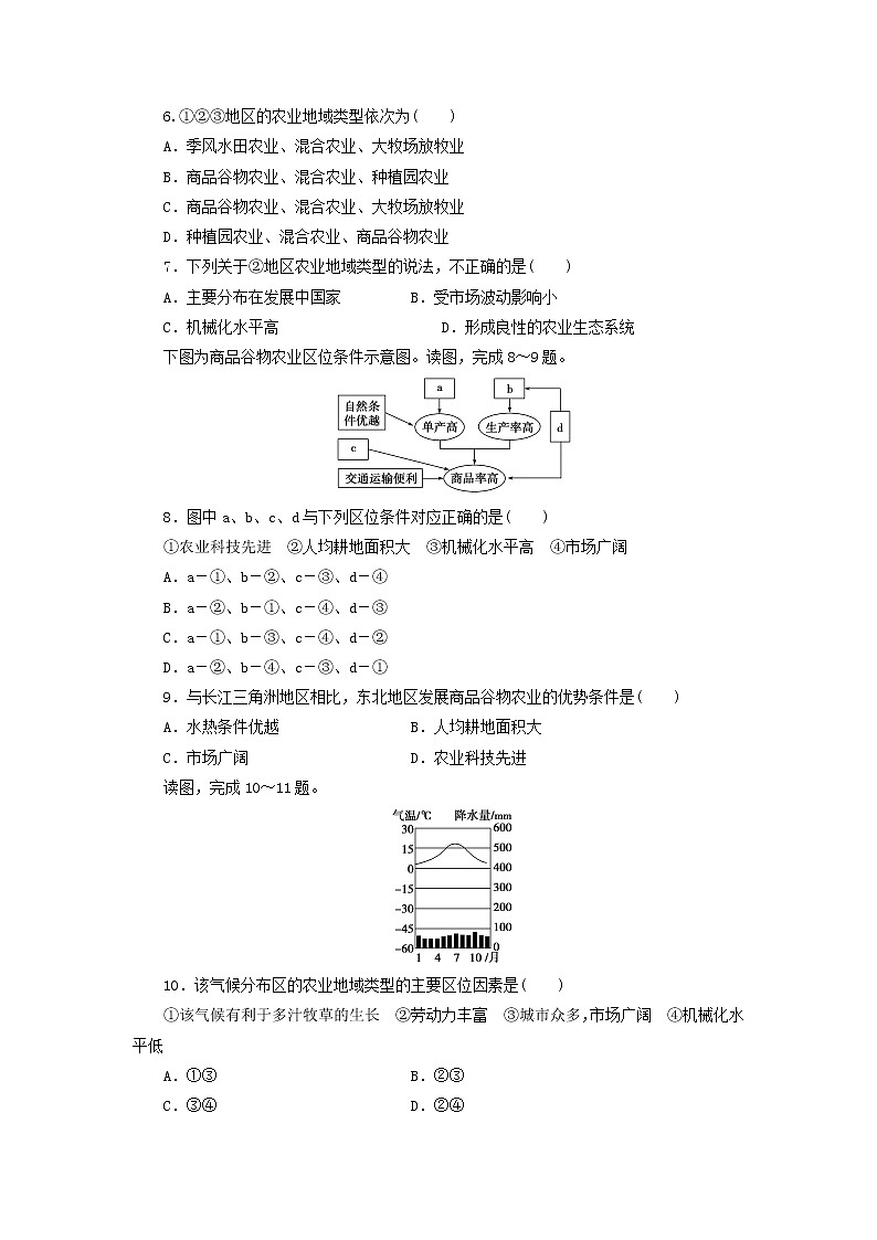 人教版高中地理必修2同步习题：第3章 农业地域的形成与发展 测试题 Word版含答案02