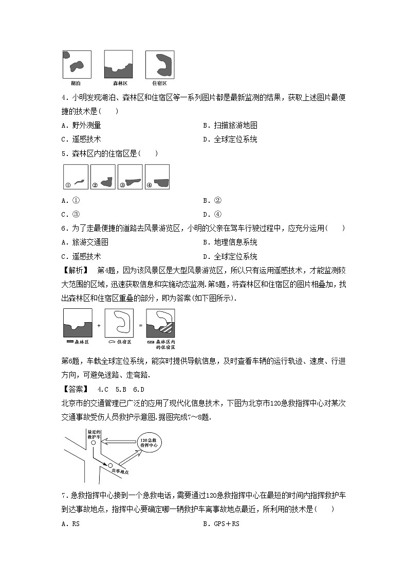 高中地理必修三同步练习：1.2《地理信息技术在区域地理环境研究中的应用》1 Word版含答案02