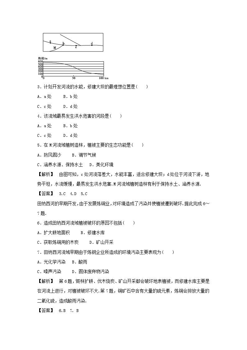 高中地理必修三同步练习：3.2《流域的综合开发──以美国田纳西河流域为例》1 Word版含答案第2页