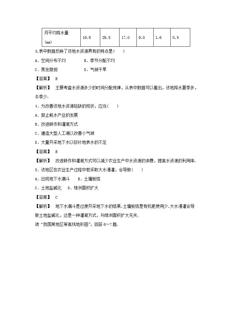 高中地理必修三同步练习：3.2《流域的综合开发──以美国田纳西河流域为例》3 Word版含答案02