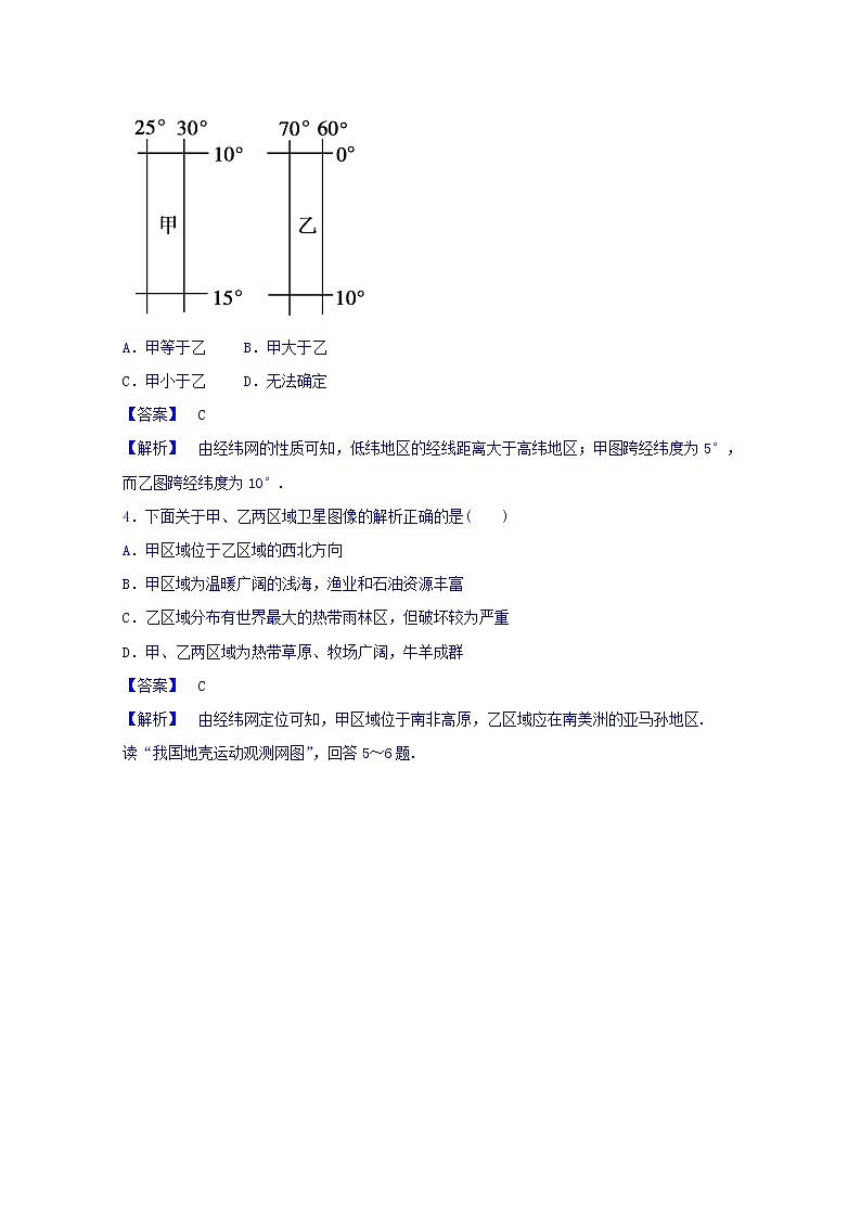 高中地理人教版必修3同步练习 第一章 第二节 地理信息技术在区域地理环境研究中的应用302