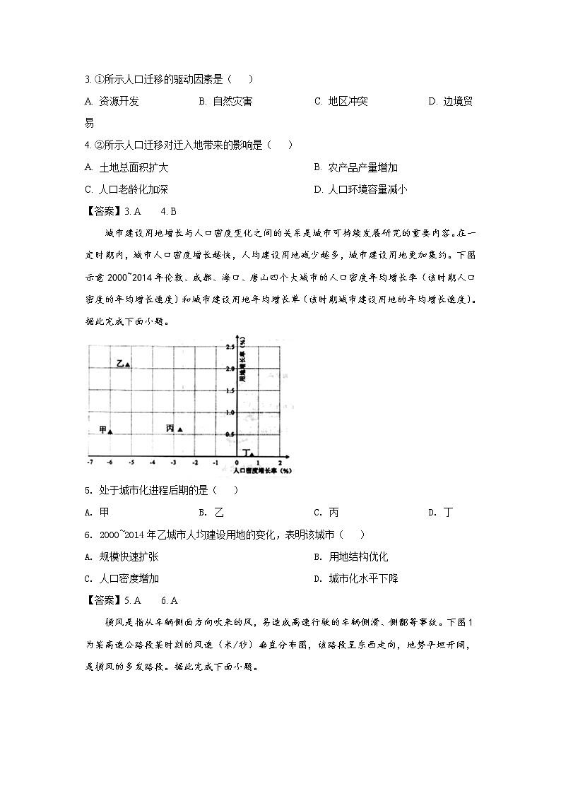 八省联考2021年重庆市普通高中学业水平选择性考试适应性测试地理试卷（含答案）02