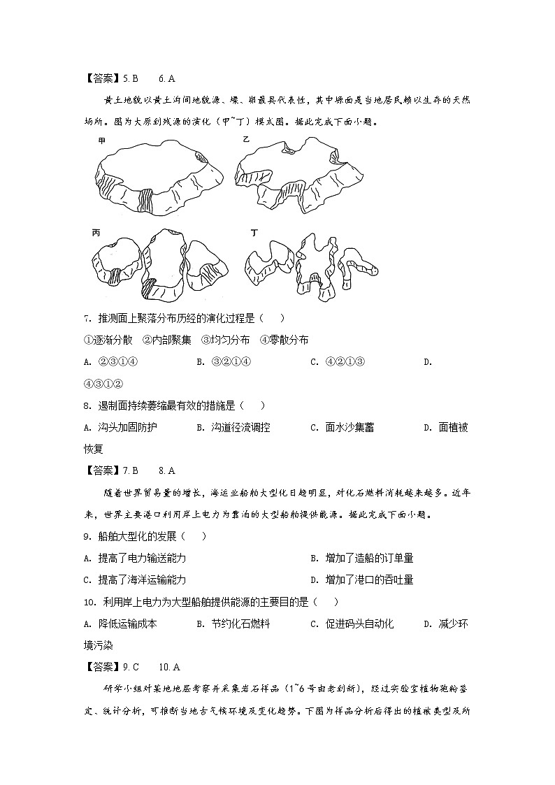 八省联考2021年辽宁省普通高等学校招生考试适应性测试地理试卷（含答案）03