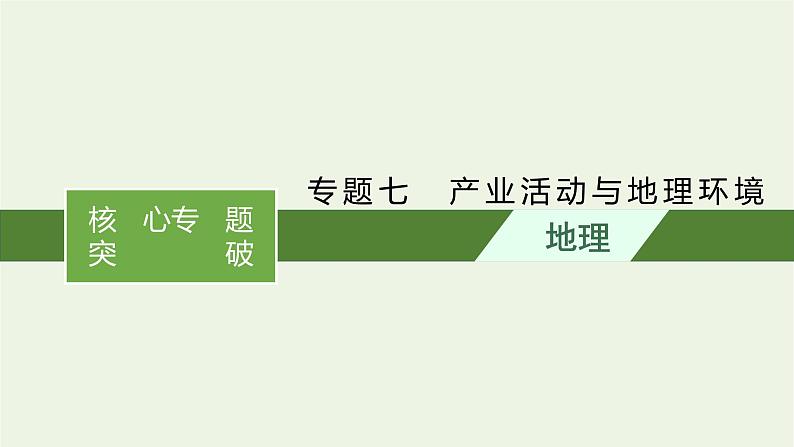 2021高考地理二轮复习专题七产业活动与地理环境课件01