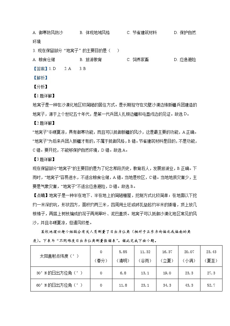 2021年八省联考江苏省地理答案解析卷第2页
