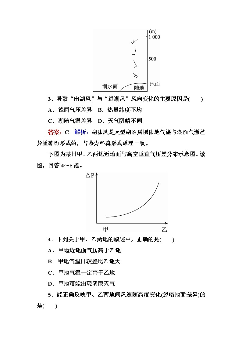 2018版高考地理（课标通用）大一轮复习课时作业6大气受热过程与热力环流 Word版含解析 练习02