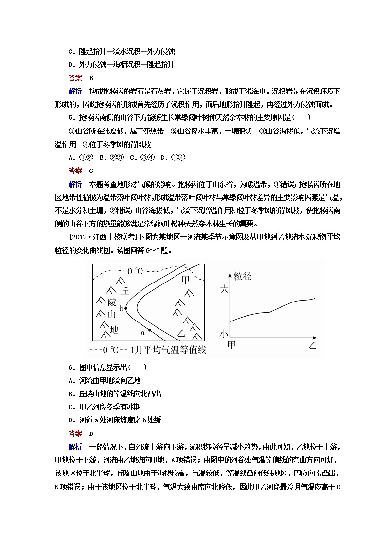 2018年高考地理全国用二轮复习练习：第一篇　专题与热点 专题一　自然地理事物的特征、规律、原理 1-1-4 Word版含答案第3页