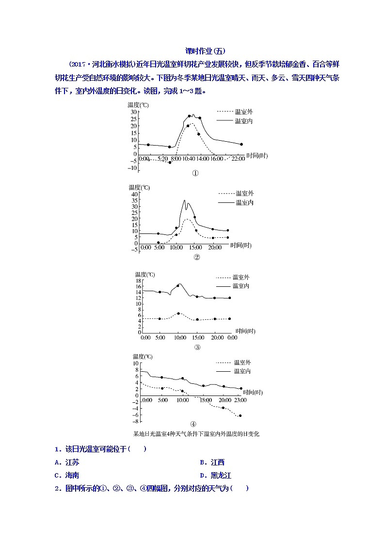 2018届高考地理二轮专题复习作业测试题：作业5 Word版含答案第1页