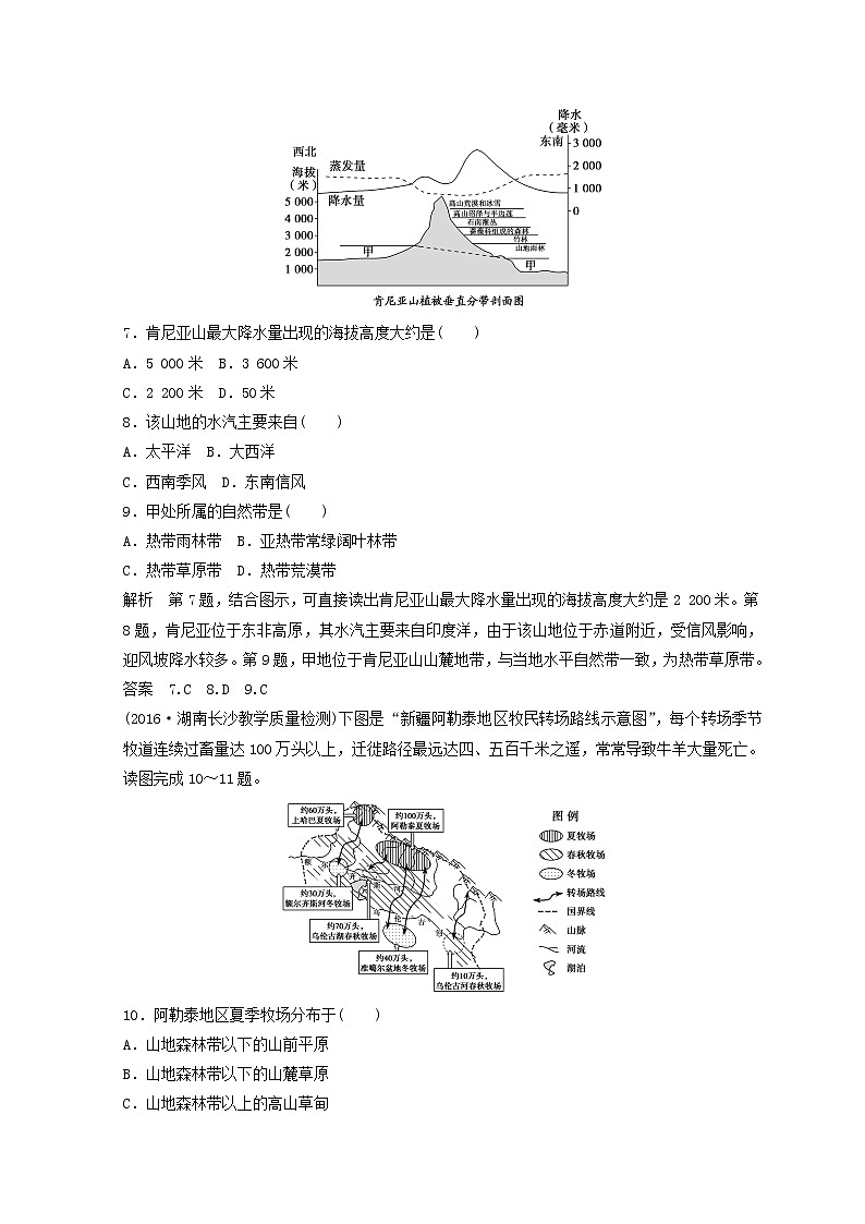 2018版地理高考二轮复习检测：第六单元 自然地理环境的整体性与差异性 Word版含答案03