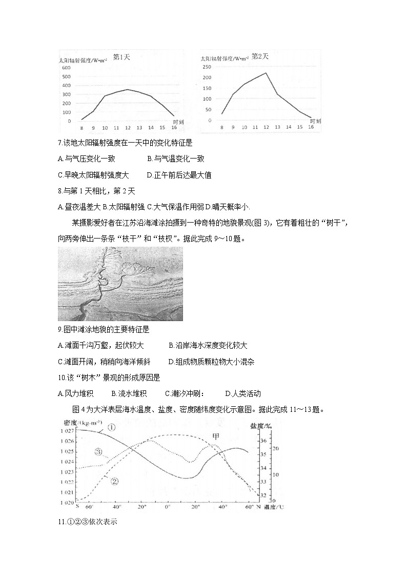 江苏省常州市2020-2021学年高一上学期期末学业水平监测 地理 Word版含答案02