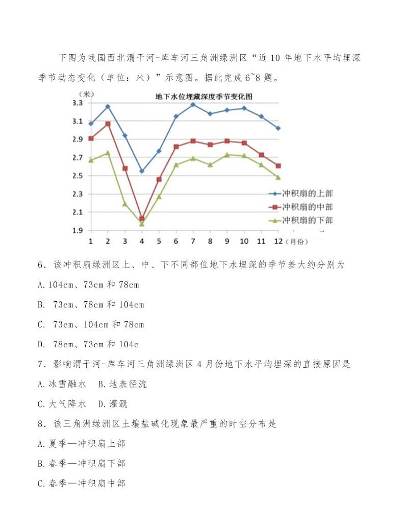 2021届广东佛珠中高三11月联考地理试卷03