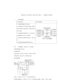 2020-2021学年高考地理一轮复习知识点专题十二《区域地理之中国地理》