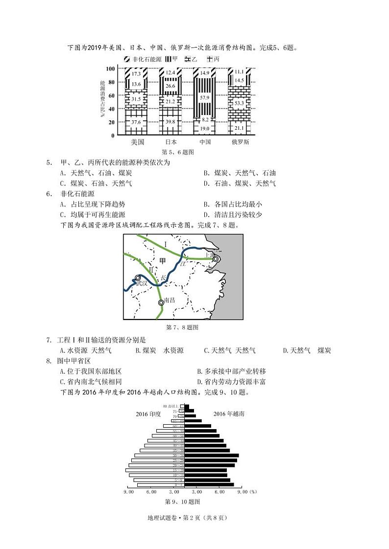 浙江省绍兴一中、效实中学、杭州高级中学等五校2021届高三下学期5月联考地理试题+答案（pdf版）02