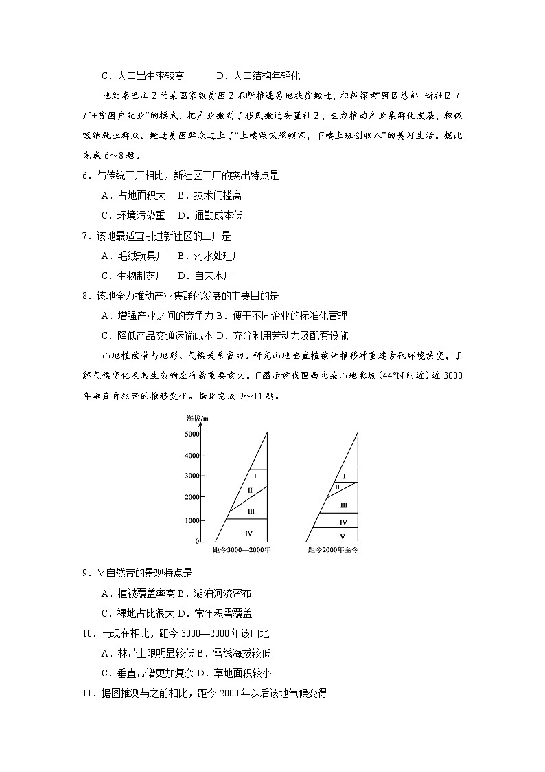 2021江苏省高考压轴卷：地理 +答案解析02