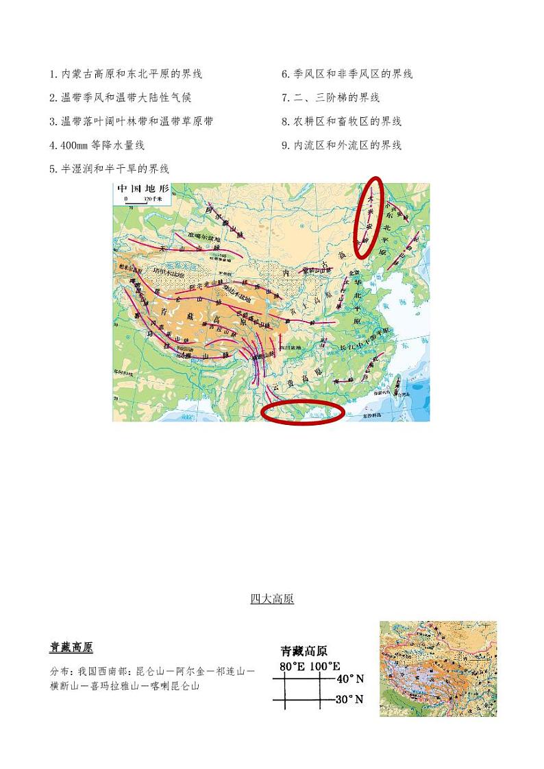 高中地理中国区域地理补充知识点03