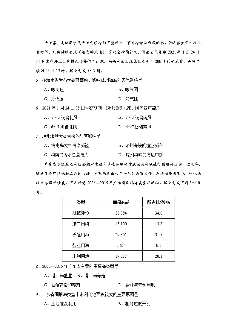 2021湖南省高考冲刺压轴卷：地理+答案解析02