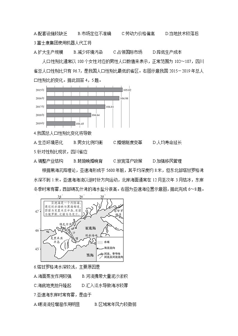 “超级全能生”2021届高三全国卷地区3月联考试题（乙卷）+地理+答案02