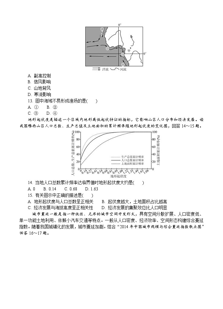 江苏省盐城市2021届高三下学期5月第三次模拟考试 地理（含答案）03