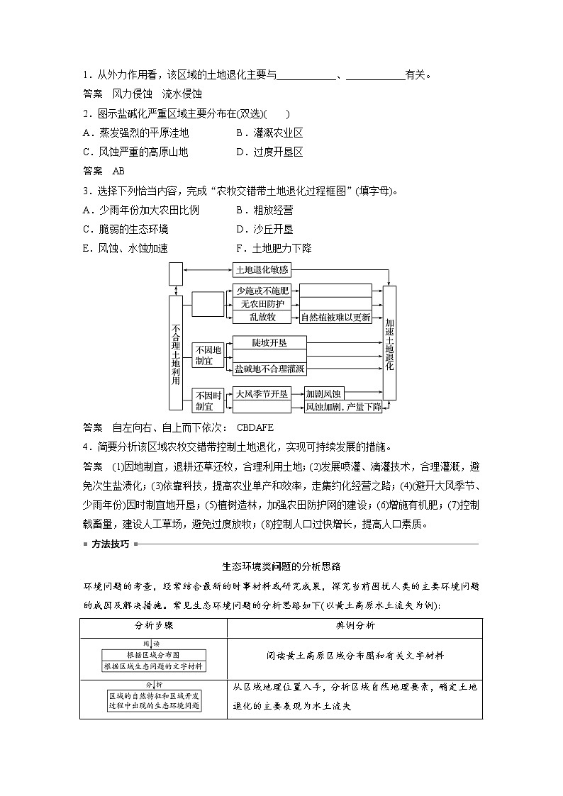 2021届高中地理新教材同步选择性必修第二册 第2章 第二节　生态脆弱区的综合治理教案03