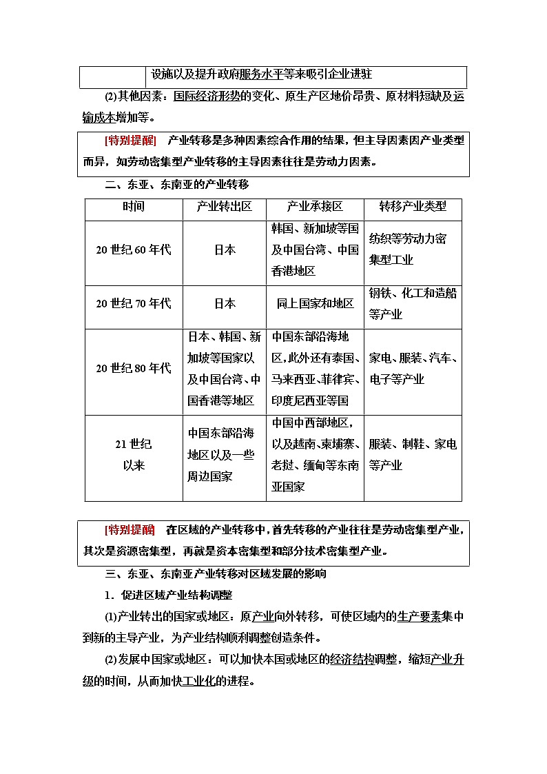 高中地理人教版（2019）选择性必修2 第4章  第3节　产业转移学案02