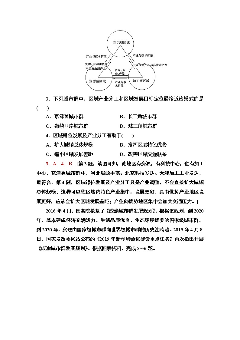 高中地理人教版（2019）选择性必修2第3章课时分层作业6　城市的辐射功能 练习02