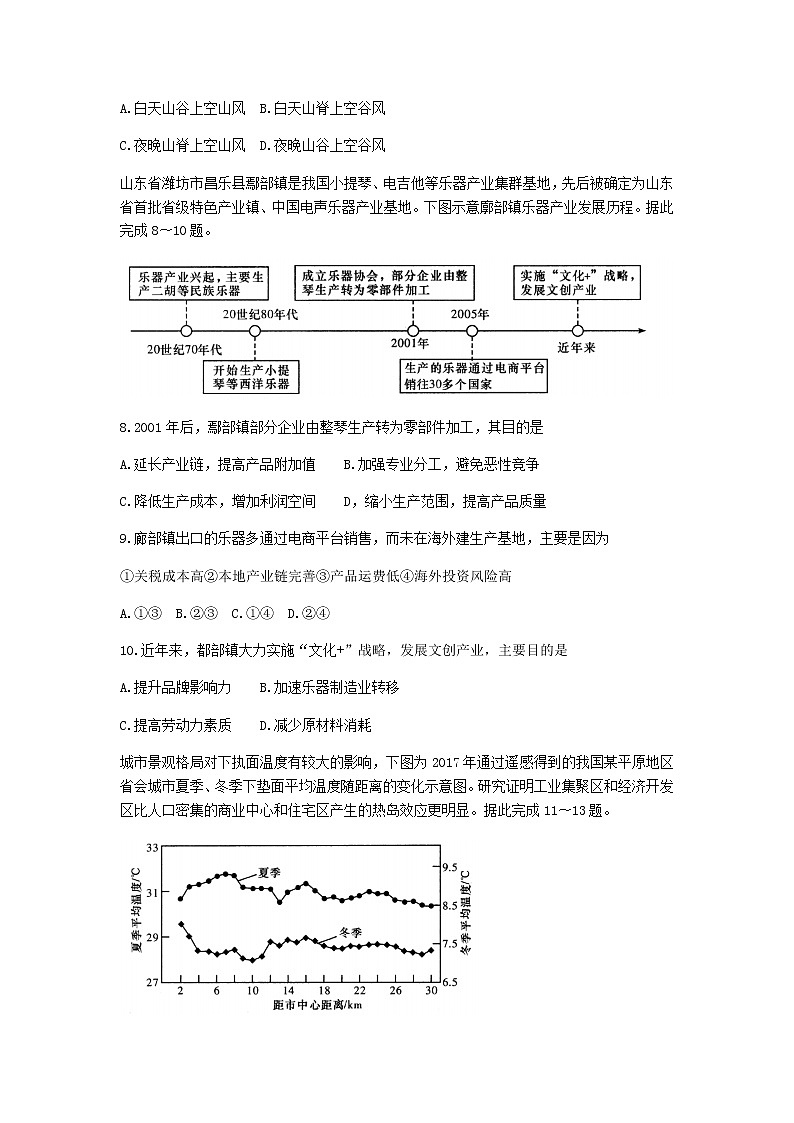 湖南省大联考长郡中学2021届高三下学期5月模拟试卷（二）地理试题+答案03