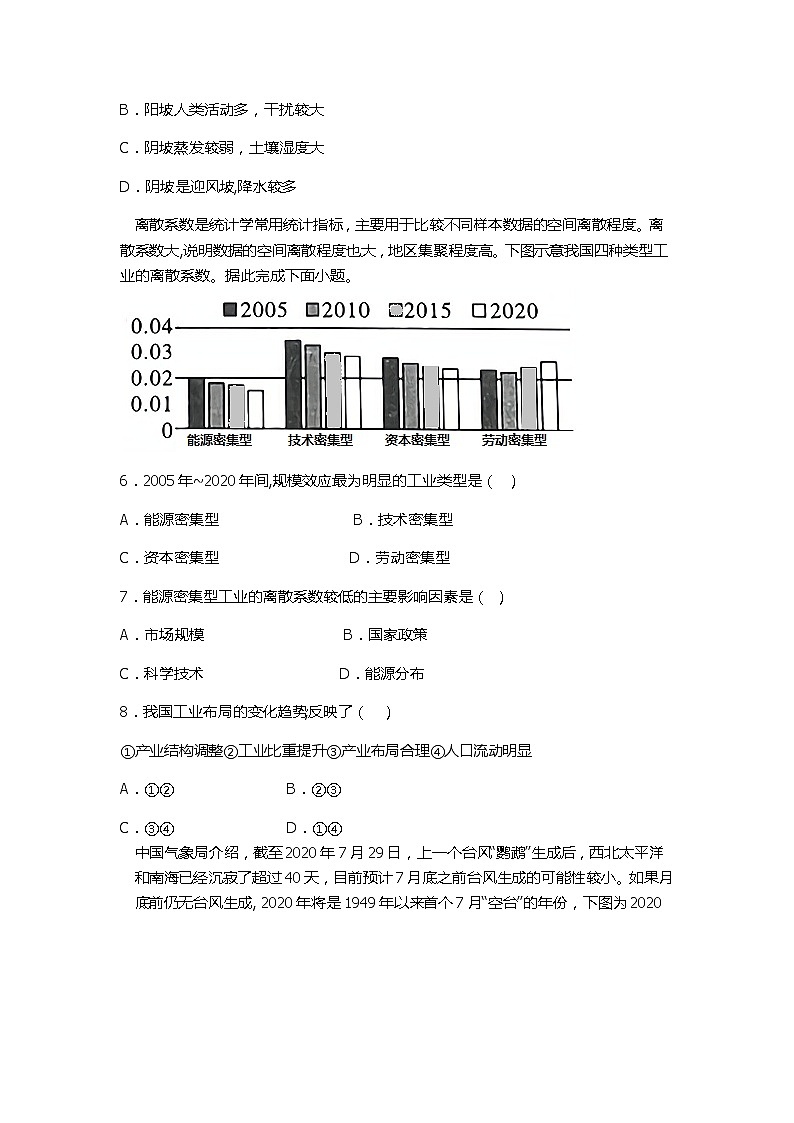 西南名校联盟2021届地理模拟试卷（含答案）03