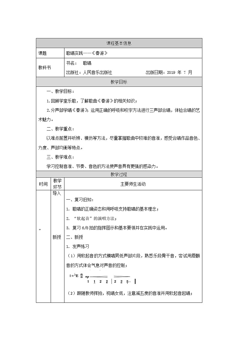 高中音乐新人音版 第七单元 感受经典之《春游（合唱）》《春游》PPT课件+教案+练习01