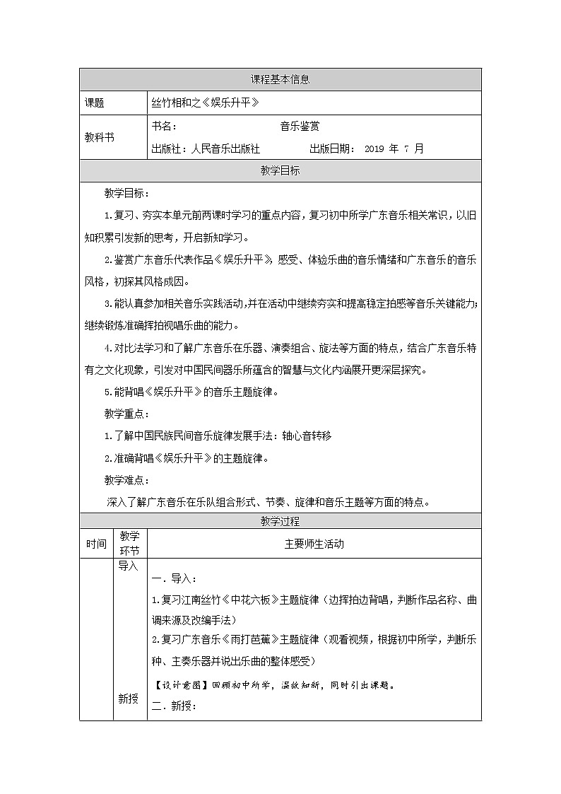 人音版必修《音乐鉴赏》6 丝竹相和《娱乐升平》 课件PPT+教案+学习任务单+课后练习题（无视频）01