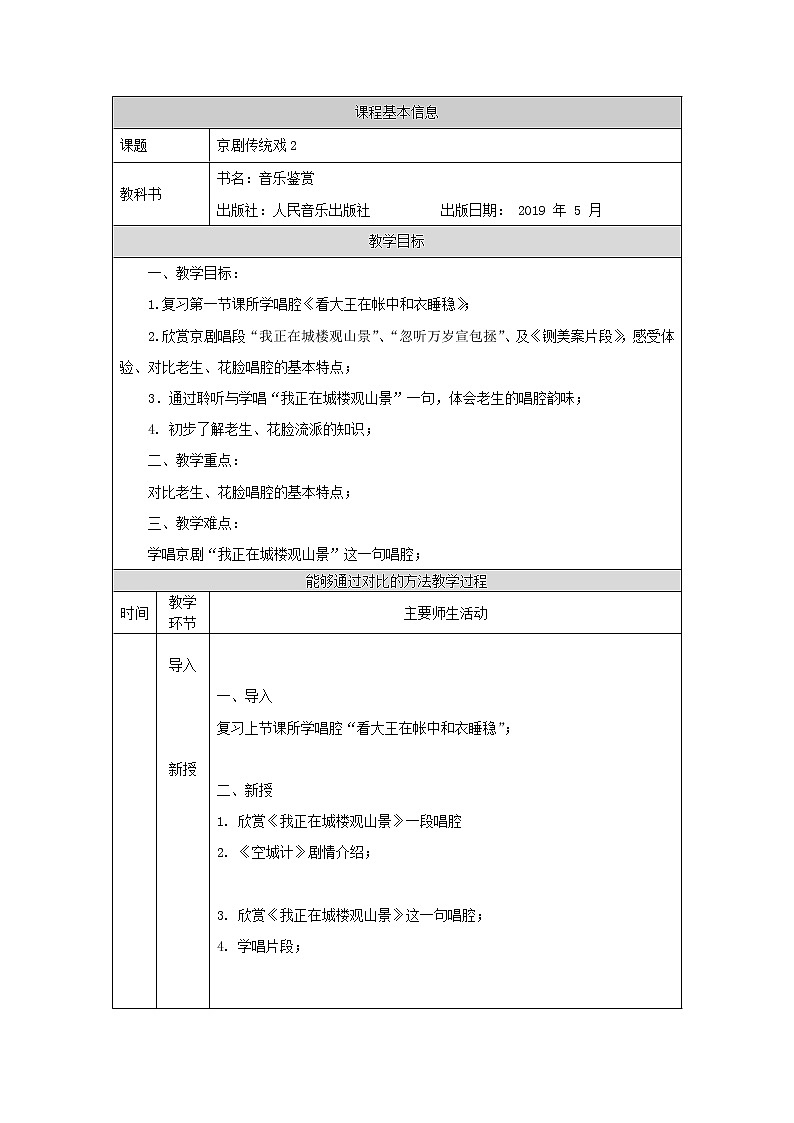 人音版必修《音乐鉴赏》7 京剧传统戏 课件PPT+内嵌音视频+教案+学习任务单+练习题（第2课时）01