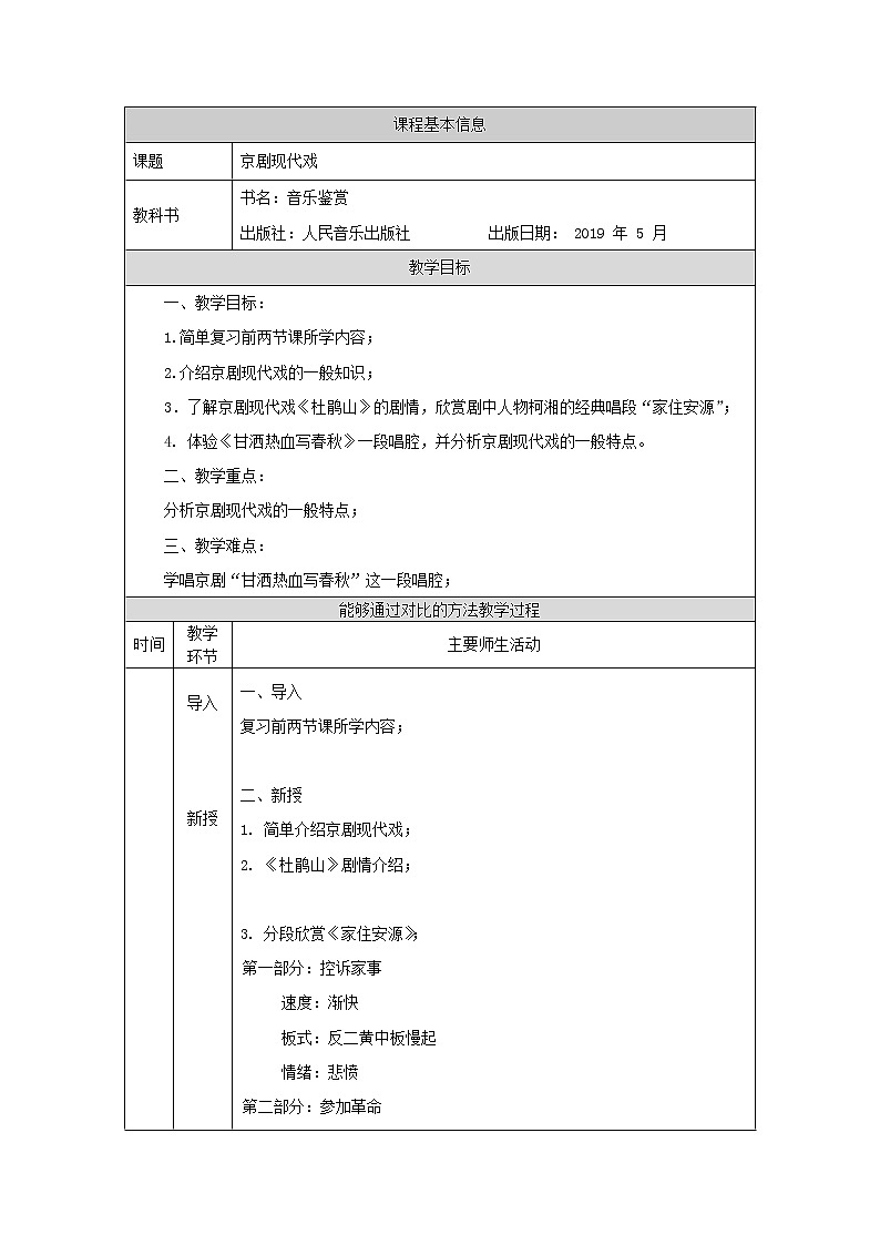 人音版必修《音乐鉴赏》8 京剧现代戏 课件PPT+教案+音频+学习任务单+练习题01