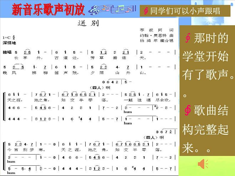 高中音乐人音版2019必修 音乐鉴赏 第十单元 新音乐初放--记忆中的歌声课件02