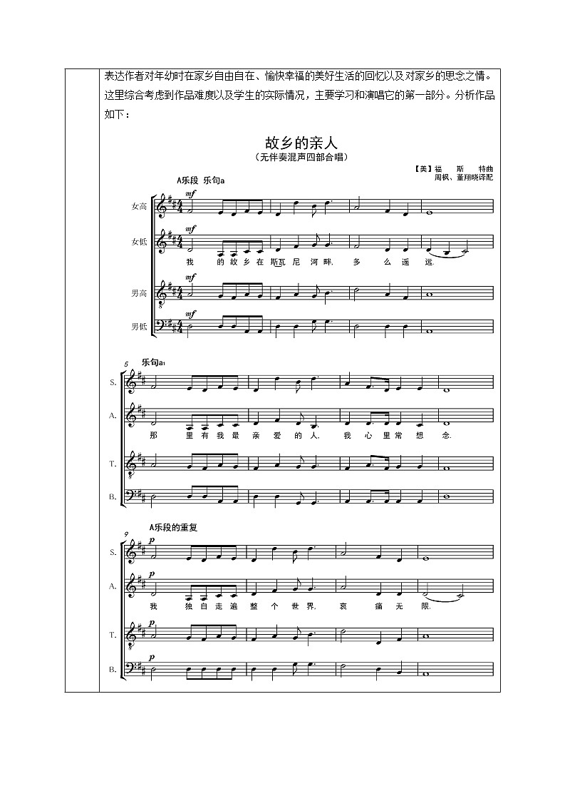 人音版高中音乐选修《歌唱》第4单元《故乡的亲人》(1)教案02