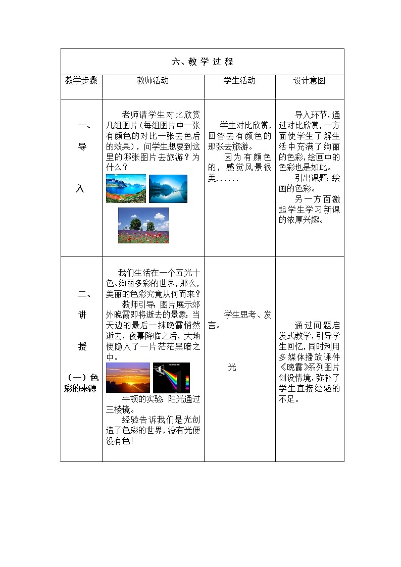 人美版高中美术必修《绘画》 第5课 五光十色 绚丽多彩--绘画的色彩（教案）第3页