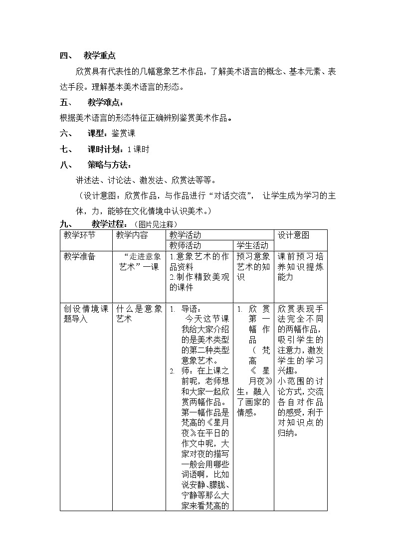 人美版高中美术必修《美术鉴赏》 第四课 《意象艺术》（教案）02