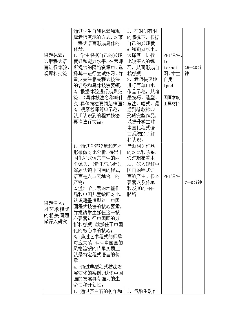 人教版高中美术选修：绘画 第二课 中国画的艺术境界和艺术语言(9) 教案第3页