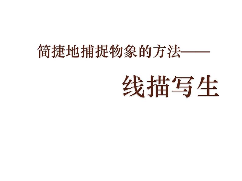 人教版高中美术选修：绘画 第五课 简捷地捕捉物象的方法——线描写生 (2) 课件第1页