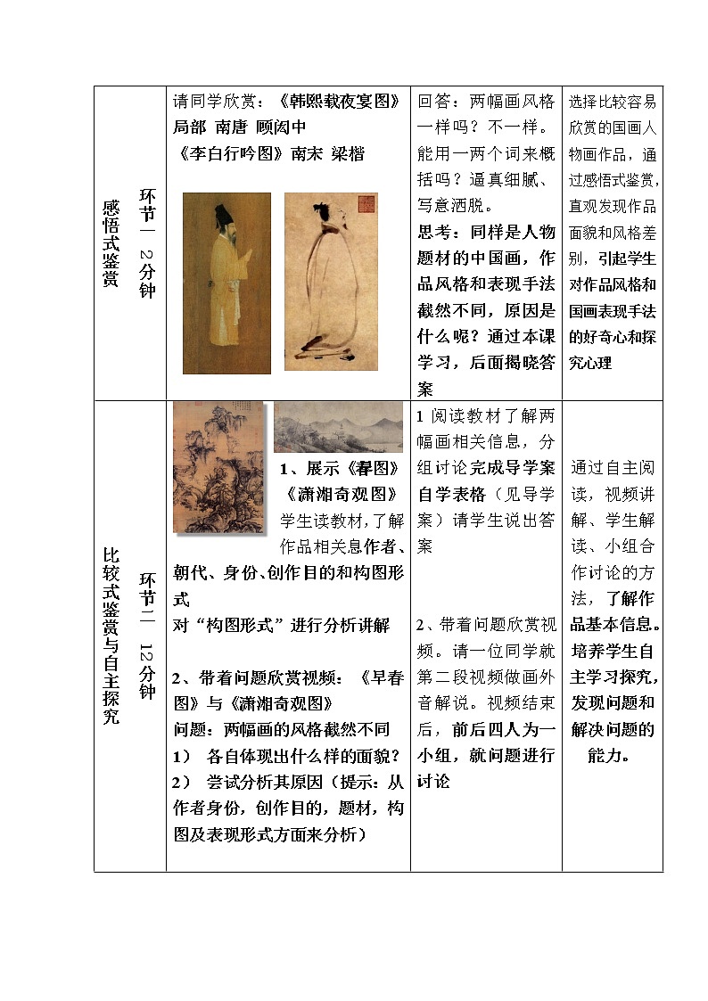 湘教版高中美术选修：美术鉴赏 第二单元 第五课审美自律（教案）第3页