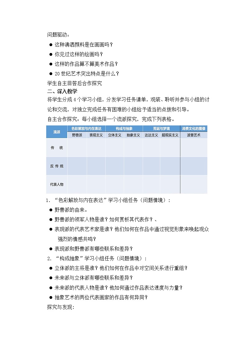 名师精创 《实验与多元——20世纪以来的西方美术》教案02
