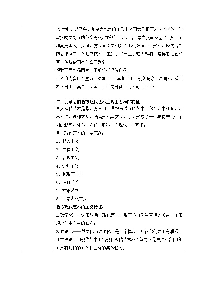 《超越与延异——西方现代艺术》课件+教学设计02